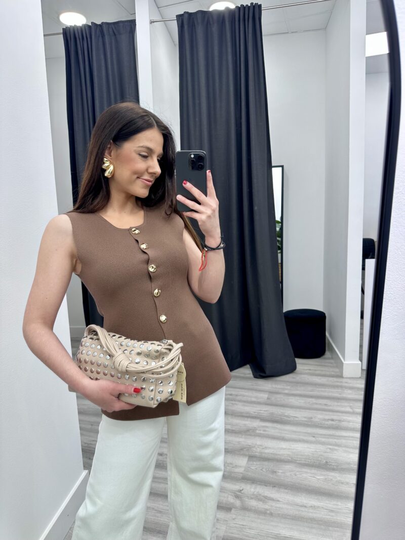 BOLSO BEIGE TACHAS - Imagen 3