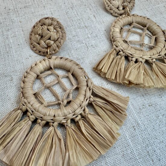 PENDIENTES LARGOS PAJA