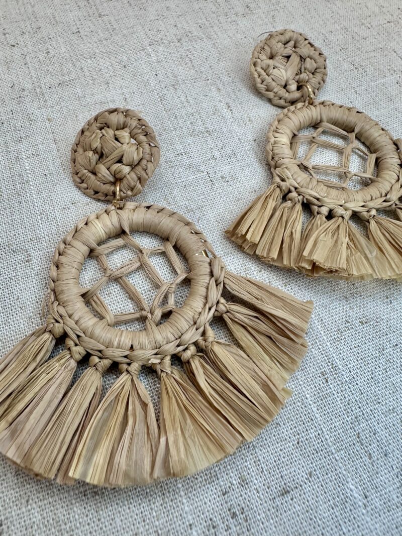 PENDIENTES LARGOS PAJA